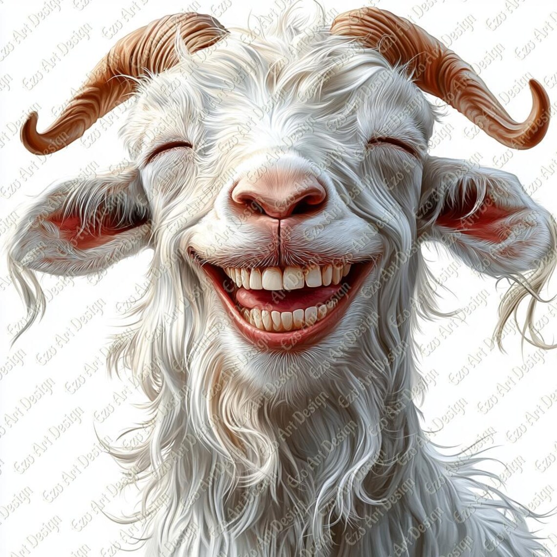 Funny Cartoon Goat Clipart, Quirky JPG Art (digital Download) - Etsy