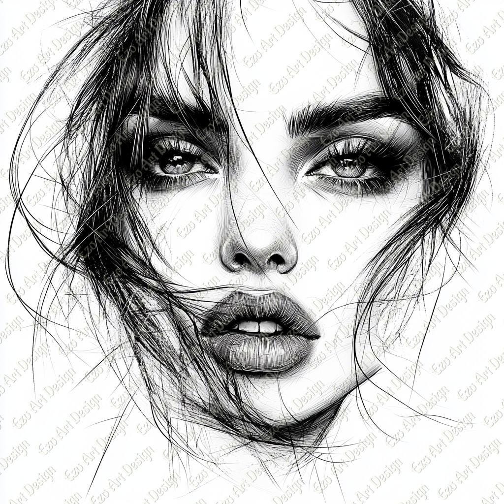 abstract-female-face-line-art-clipart-black-and-white-10-jpg-digital