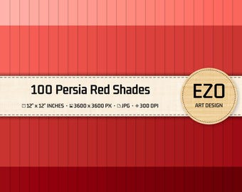 Persia Red Digital Paper Pack, Solid Color Sheets, Scrapbook Supplies, 100 JPGs, Instant Download