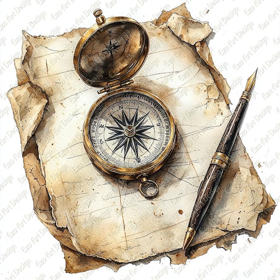Old Compass Drawing