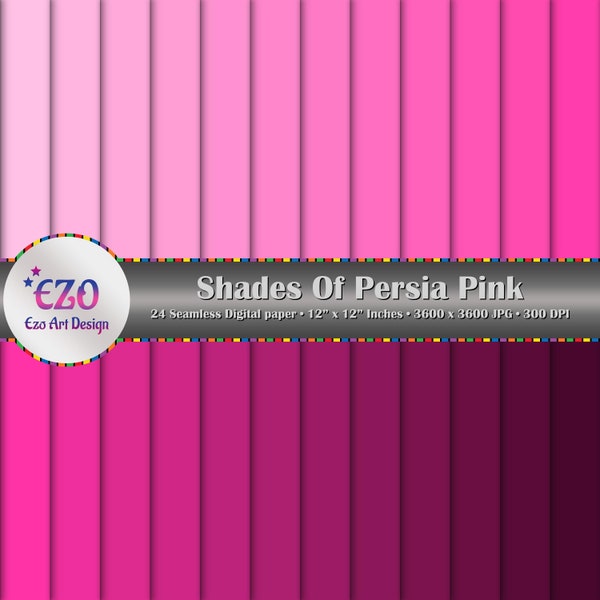 Shades Of Persia Pink Digital Paper Pack, 24 Papers, Scrapbook Papers, Seamless Texture, Printable Papers, Commercial Use, Instant Download
