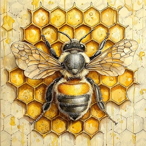 Honey Bee Clipart, Bumblebee JPG Art, Commercial Use (Digital Download)