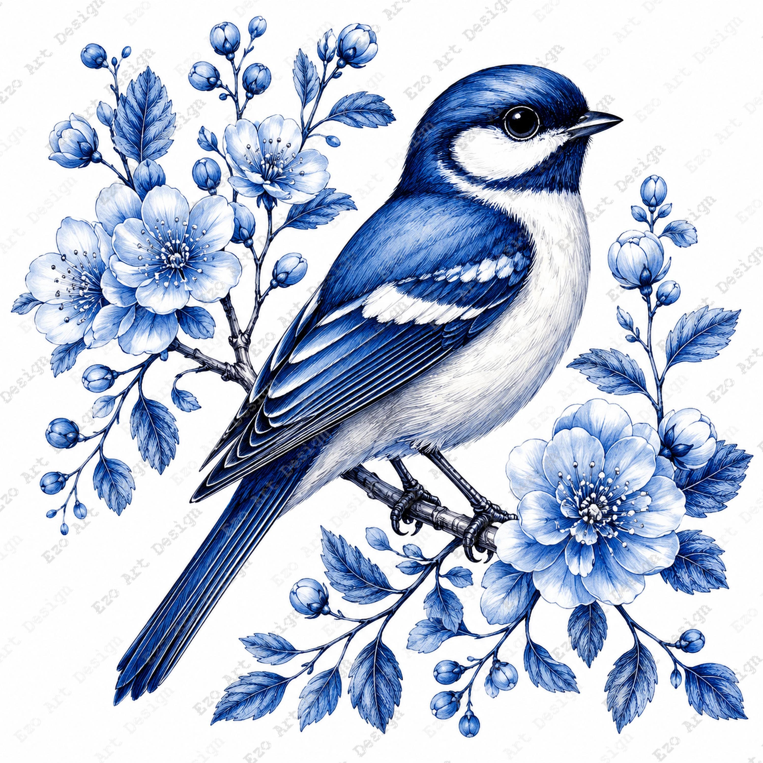 手描きイラスト Ａ5 blue bird 2 il_fullxfull.8013384338_b544.jpg