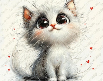 Funny Cat Clipart: Quirky Kitten Art (Digital Download)