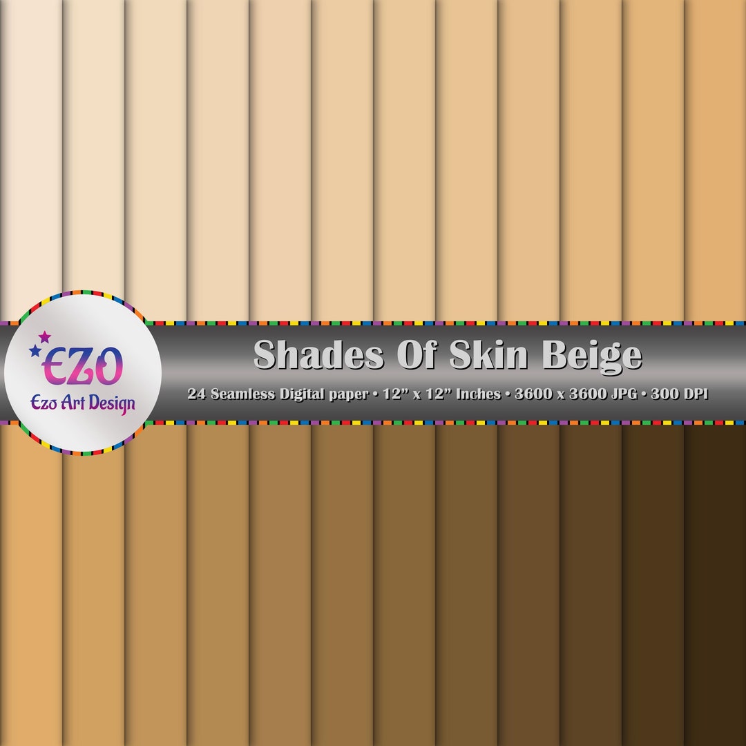 Skin Tone Beige Digital Paper Pack, Scrapbook Printable Papers (instant ...
