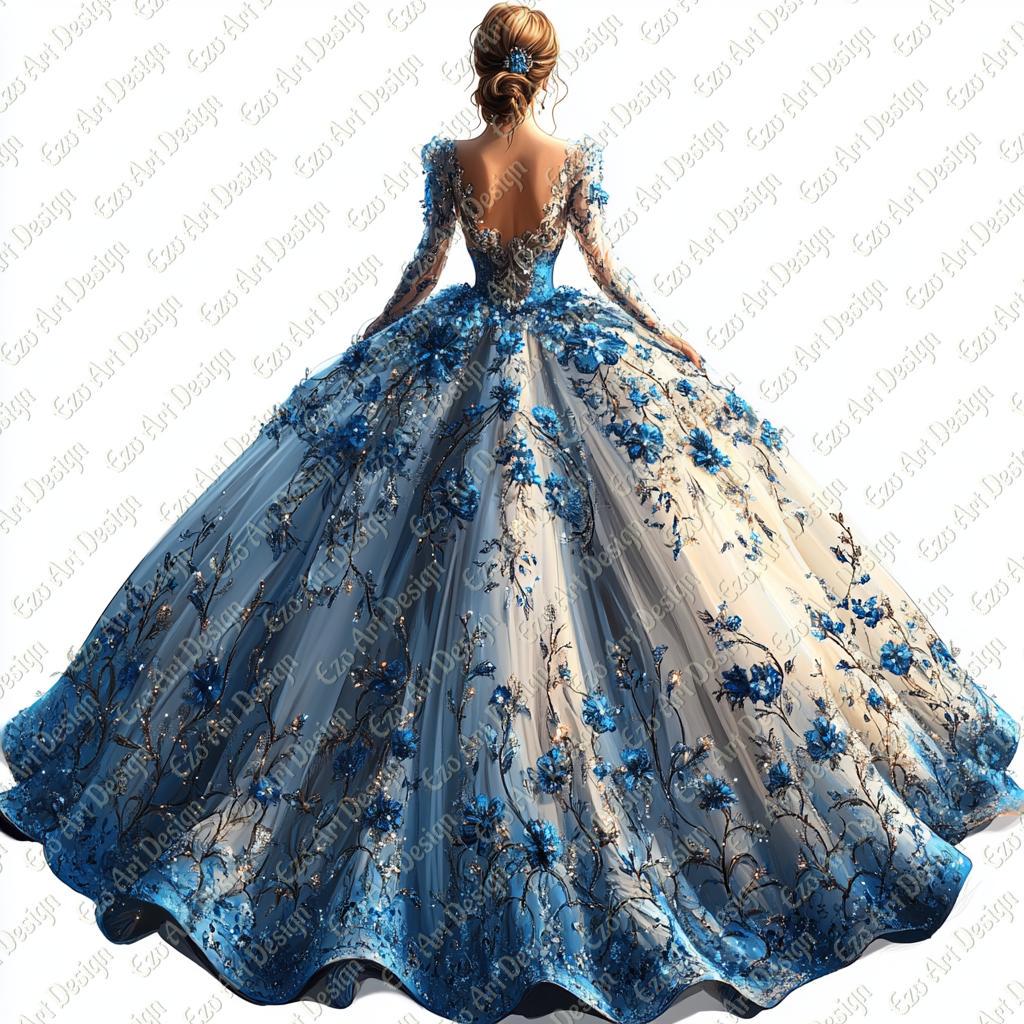 princess polly baby blue dress Royal Blue Marie Antoinette Renaissance Dress – Carmen Creation main image 1
