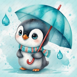 Lot de cliparts pingouin mignon, 12 JPG, téléchargement numérique, clipart imprimable, créations en papier, fabrication de cartes, journal indésirable, scrapbooking