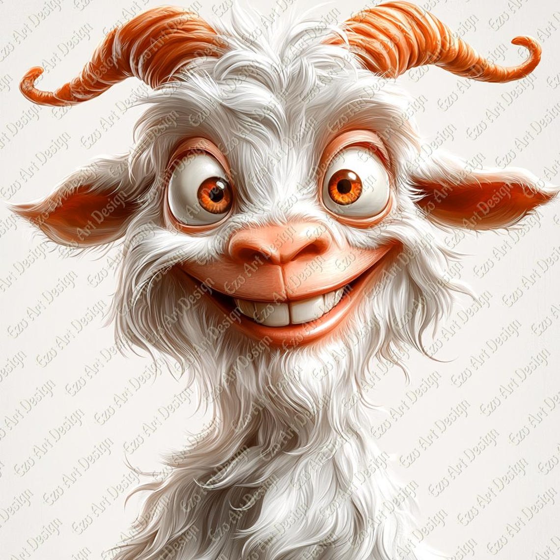 Funny Cartoon Goat Clipart, Quirky JPG Art (digital Download) - Etsy