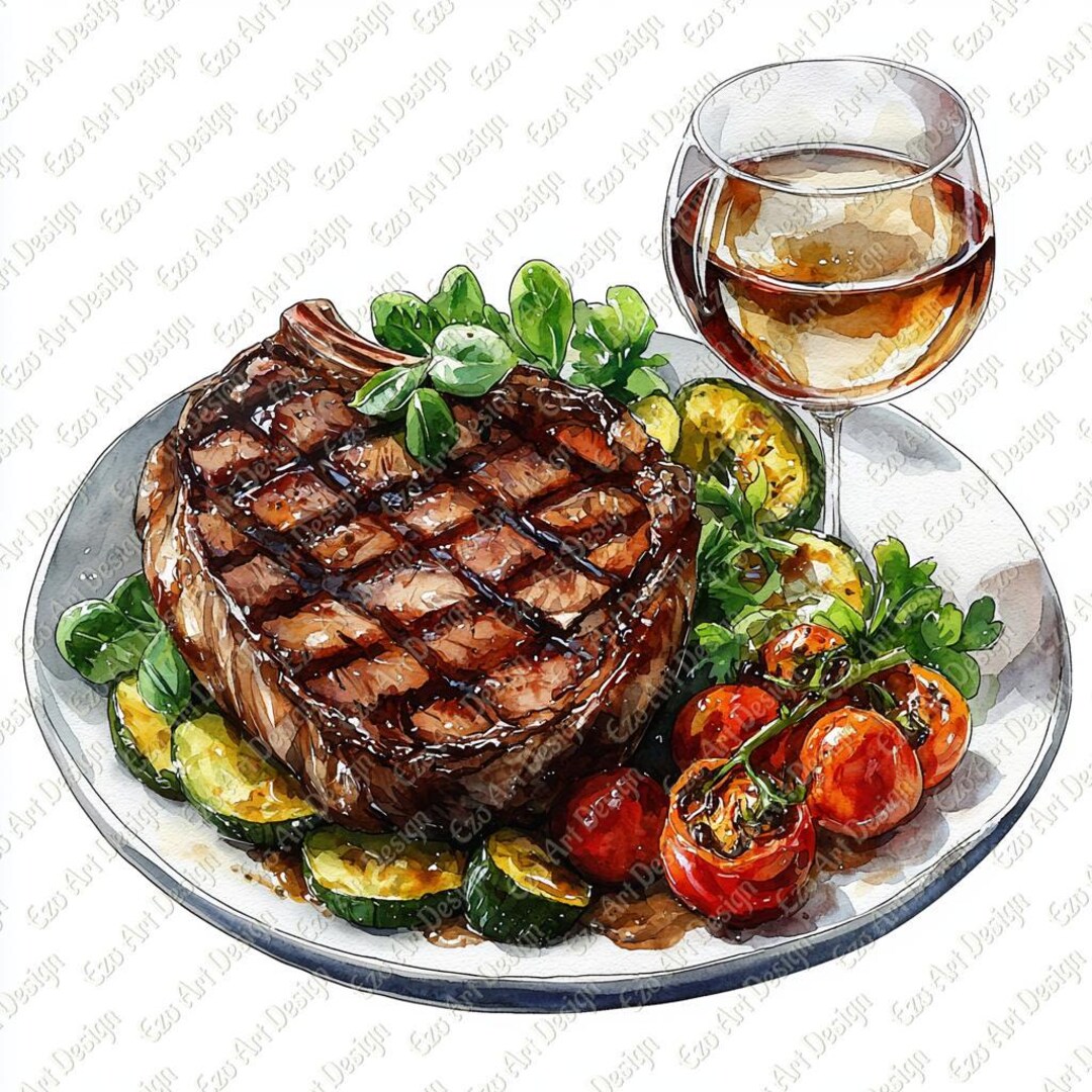 Steak Clipart Set: Colorful Grilled Beef Designs - Digital Download - Etsy