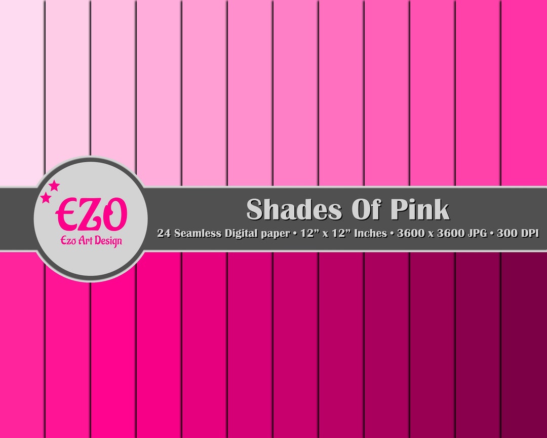 Shades of Pink Digital Paper Pack 24 Papers Scrapbook - Etsy