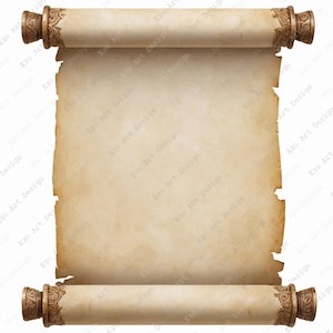 Clipart de parchemin médiéval, rouleau de parchemin antique imprimable, art du cadre en papier vieilli (téléchargement numérique)
