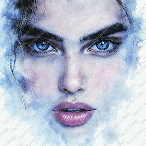 Woman Face Clipart, 10 High Quality JPG, Woman Eyes, Girl Face, Expressive Face, Expressive Eyes Digital Download, junk journal Kit