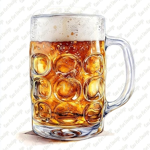 Craft Beer Pint Clipart, Refreshing Beverage Illustration (Digital Download)