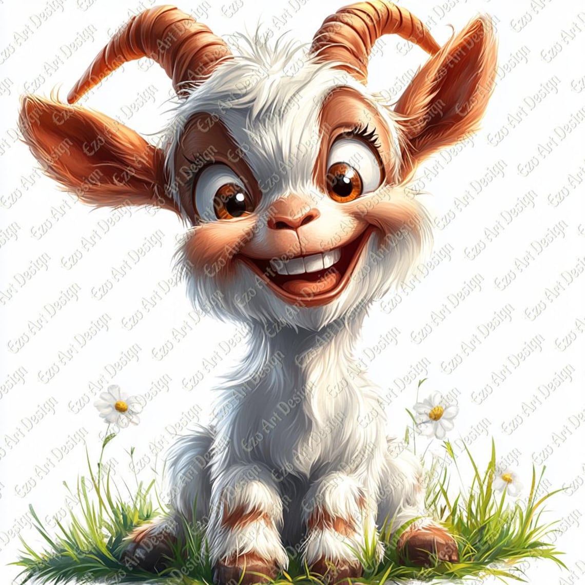 Funny Cartoon Goat Clipart, Quirky JPG Art (digital Download) - Etsy