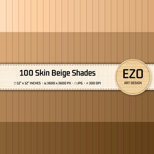 Skin Beige Digital Paper Pack, Solid Color Sheets, Scrapbook Supplies, 100 JPGs, Instant Download