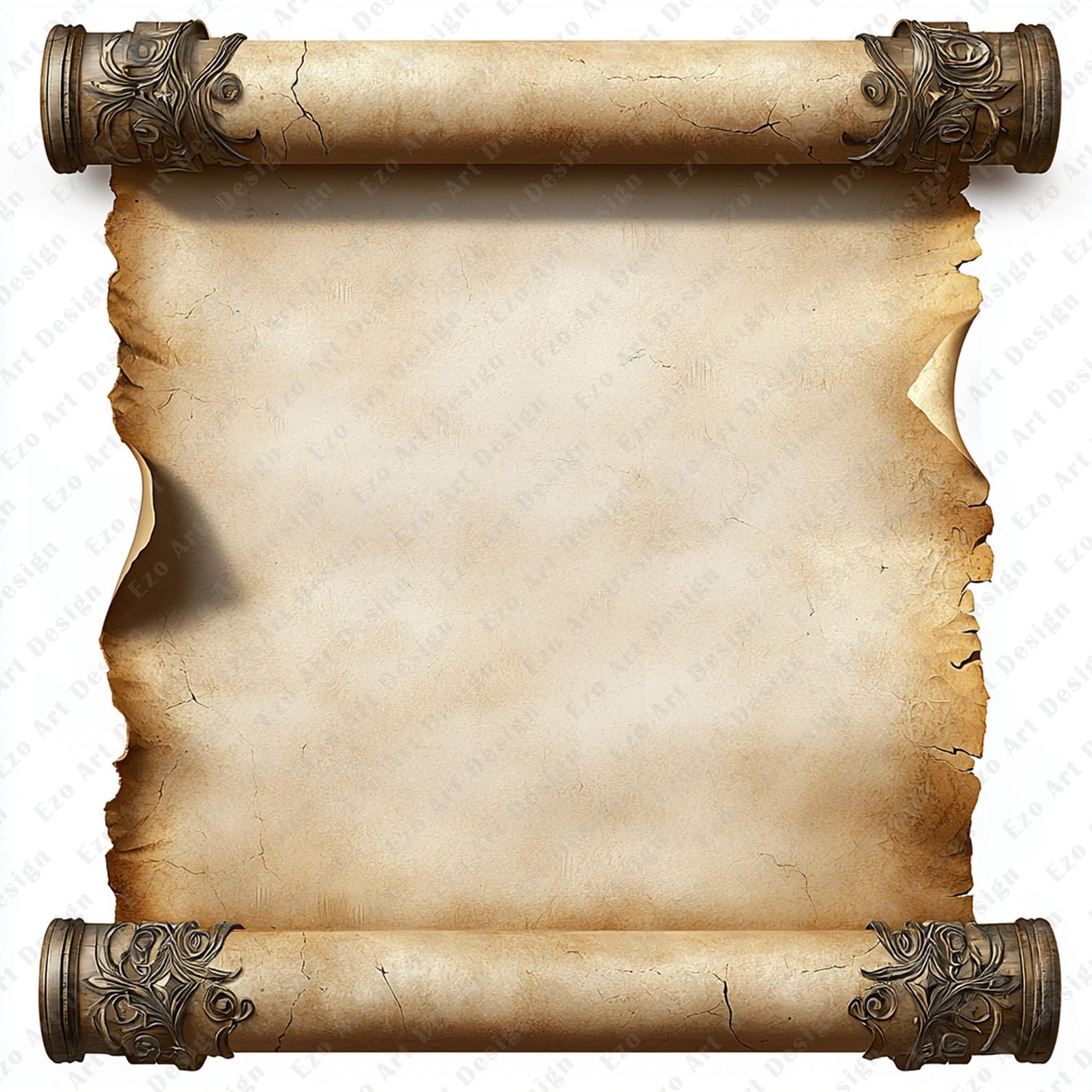 Medieval Scroll Clipart, Antique Parchment JPG, Dark Academia Junk ...