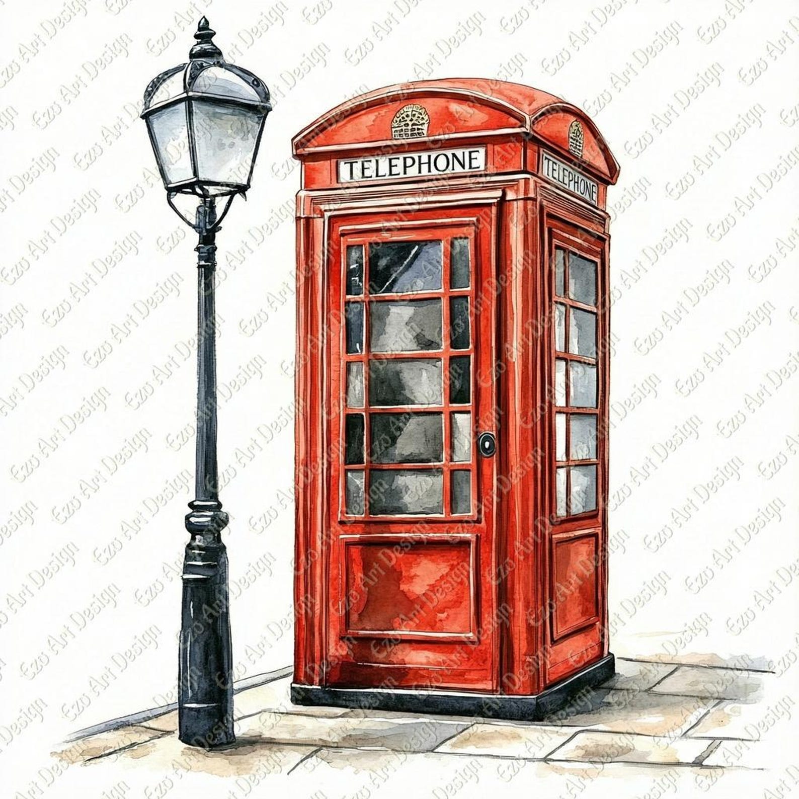 Red Phone Booth Clipart, British Icon Art (JPG, Digital Download - Etsy