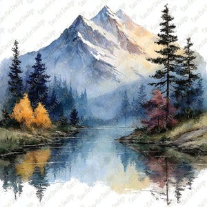 Alaska Valley Landscape Clipart, 10 High Quality JPG, Alaska Camping, Alaska Travel, Valley Landscape Digital Download, junk journal Kit