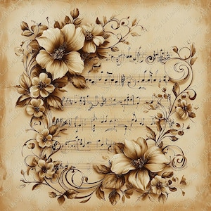 Vintage Music Clipart, Solfege Paper Crafts (Digital Download, 10 JPGs)