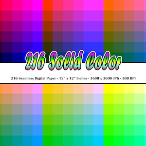 Solid Colors Digital Paper 100 Rainbow Colors Bright Pastel Dark and  Neutral Solid Colors Printable Color Guide Background Scrapbook Papers 