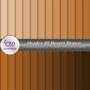 Shades Of Desert Brown Digital Paper Pack, 24 Paper, Scrapbook Paper, Seamless Texture, Printable Paper, Commercial Use, Instant Download
