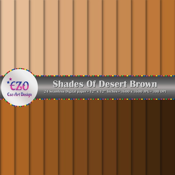 Shades Of Desert Brown Digital Paper Pack, 24 Papier, Scrapbook Papier, nahtlose Textur, bedruckbares Papier, kommerzielle Nutzung, Instant Download