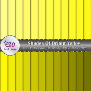 Shades Of Bright Yellow Digital Paper Pack, 24 Paper, Scrapbook Papers, Seamless Texture, Printable Papers, Commercial Use, Instant Download