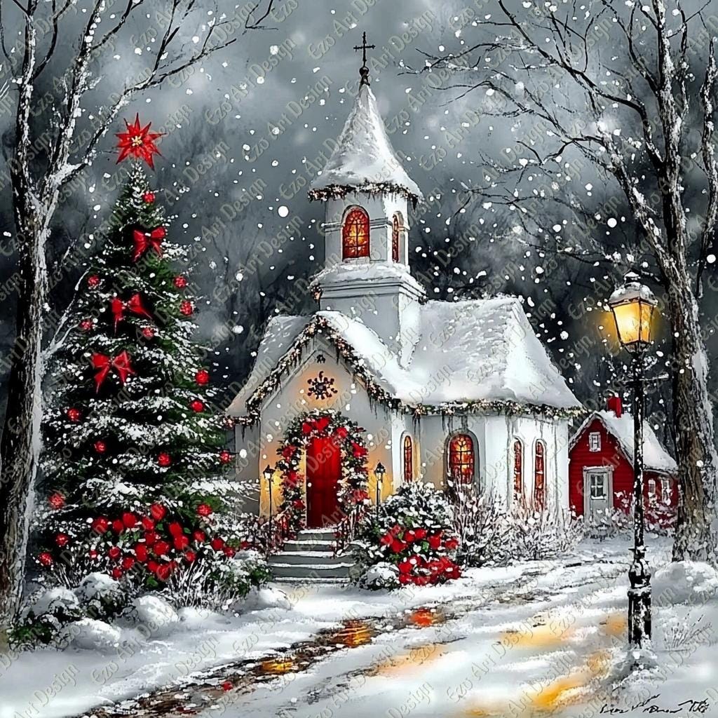 Peinture au numéro - Petit village de Noël- Livre méthode beaux-arts