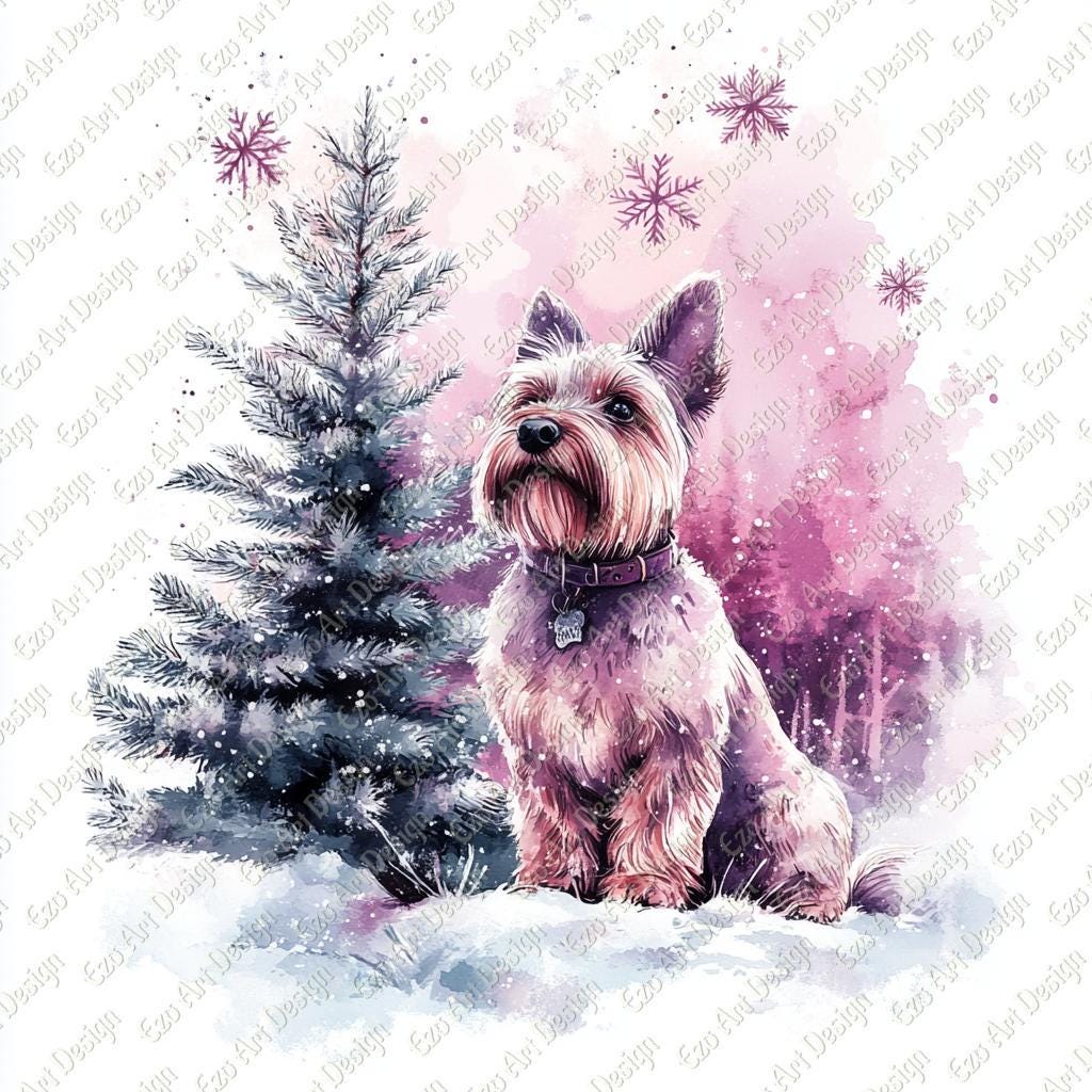 Watercolor Christmas Dog Clipart, Holiday JPG Art (digital Download) - Etsy