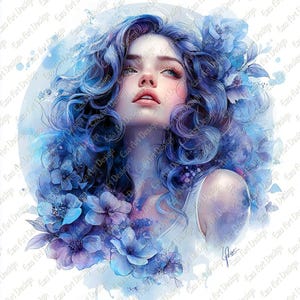 Fashion Girl Clipart, 10 High Quality JPG, Floral Woman, Abstract Woman, Flower Face Digital Download, junk journal Kit
