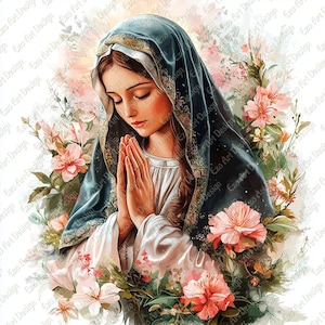 Virgin Mary Clipart, 10 High Quality JPG, Mother Mary, Baby Jesus, Holy Mary Digital Download, junk journal Kit