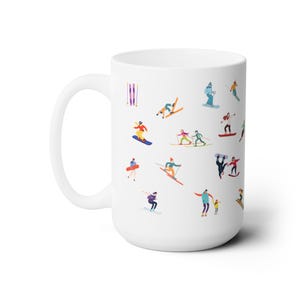 Holiday Skier, Ceramic Mug 15oz