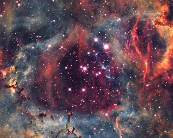 Rosette Nebula - Aluminized Art Print - Vivid