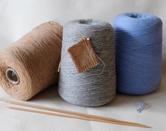 Cariaggi Fleece 100% Italienskt Lyxigt Kashmirgarn 2/12 Gråblå Brun Spetsvikt För Handstickning Och Virkning