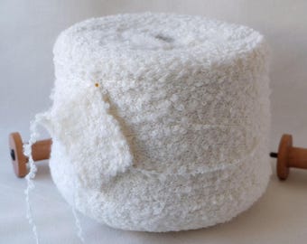 Italian The Royal Collection Baby Alpaca Merino Boucle Yarn 1/1.9 Aran Weight Soft Fluffy Chunky Cream White for Hand Knitting and Crochet