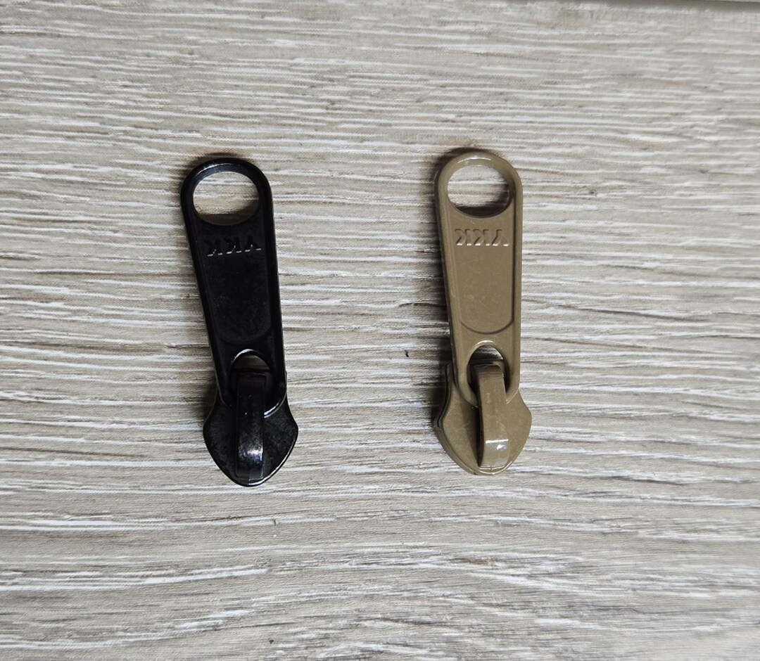 YKK #5 Reverse Zipper Sliders Coyote Brown or Black, Long Tab, Made in ...