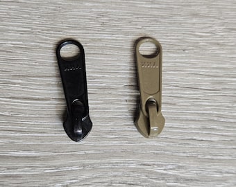 Deslizadores de cremallera invertida YKK n.° 5, color marrón coyote o negro, lengüeta larga, fabricados en EE. UU.
