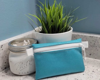 Aquamarine 4x6" Zippered Flat Bag / Pouch / Makeup / Purse Organizer / 1000D Water-Resistant Cordura