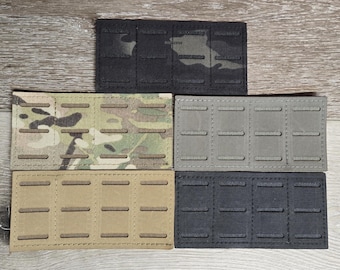 Panel MOLLE con gancho de 6 x 3 pulgadas: inserto de campo con bucle para portaplacas (cuadrícula de 4 x 3 pulgadas)