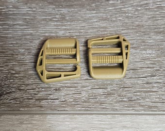 Hebilla de gancho en G ajustable de 1" Coyote, juego de 2 clips de plástico para correas