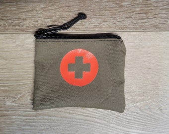 Bolsa EDC de cordura impermeable hecha a mano con cremallera, botiquín de primeros auxilios (4x5)