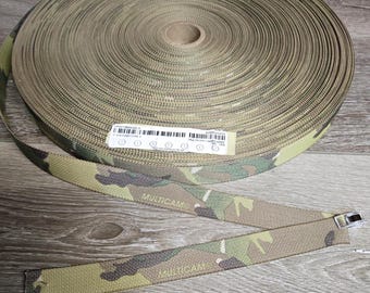 Cinta de nailon teñido en solución Multicam de 1" 55301, conforme a las especificaciones militares Berry