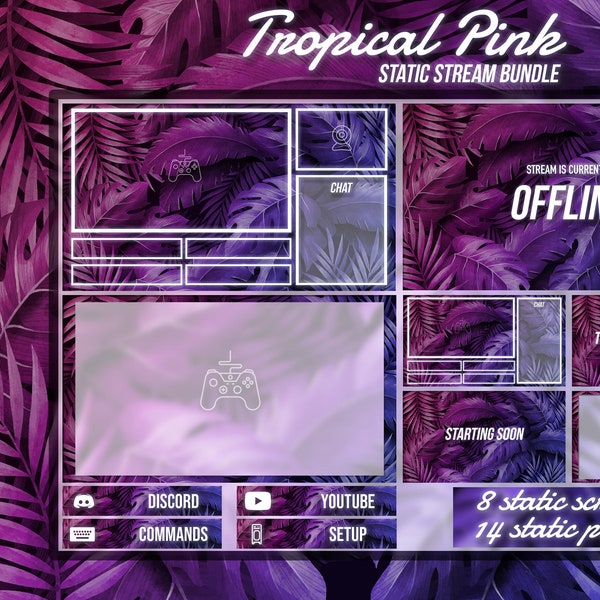 Bring the Heat to Your Stream with the Tropical Pink Twitch Overlay Bundle