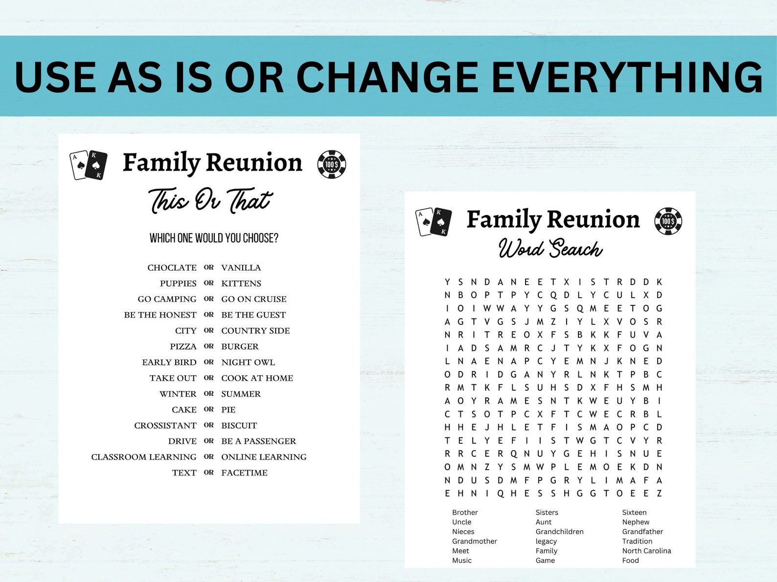 Family Reunion Family Reunion Games Printable Family - Etsy
