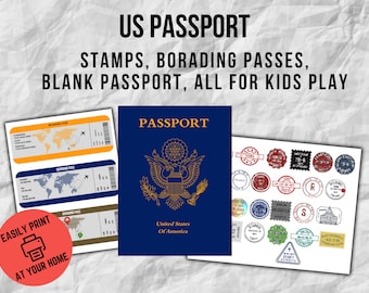 Travel Pretend Play Printable: US Passport Template (PDF)