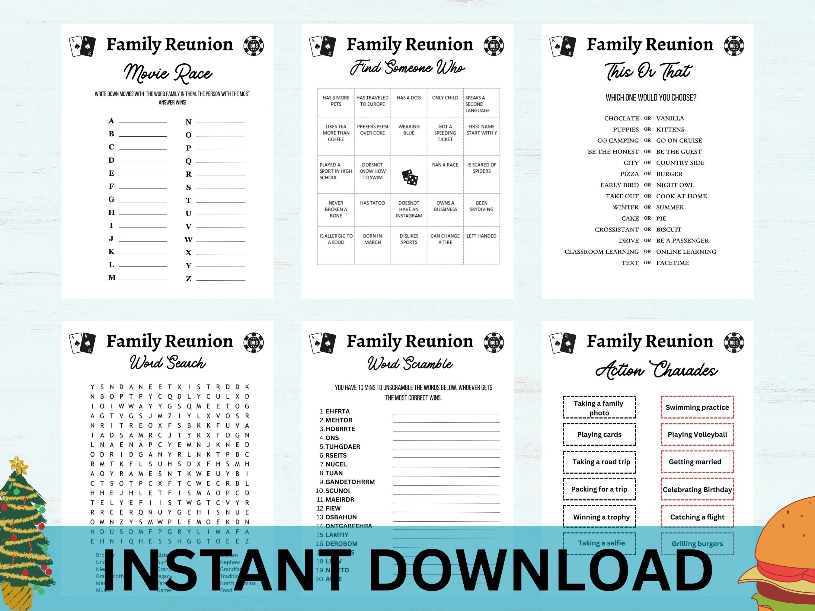 Family Reunion Family Reunion Games Printable Family - Etsy