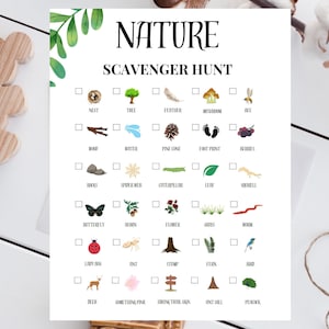 Printable Scavenger Hunt | Nature Scavenger Hunt | Outdoor Scavenger ...