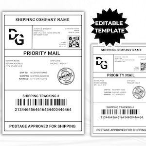 Fake Shipping Label Template  Fake Mail Shipping Label Template Mail Label Editable Personalized Mail Label | Editable  Shipping Label 4x6&quot;