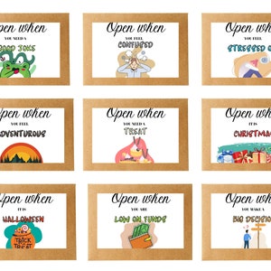 Open When Envelope Labels for College Students, University Letters for Student, College Student Care Package, Open When Cards, 75 Envelopes