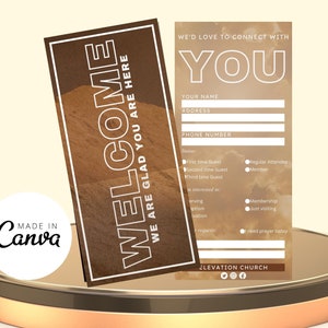 Church Connection Card | Church Welcome Card| Church Program | Church Banners | Welcome Card | Save The Date Template | Editable Template